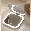 LED Makeup Mirror, Portable 3 Color Lighted Vanity Mirror, Cute Folding Travel Mirror for Purse