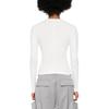 Y-3 Women's Solid Color Crew Neck Long Sleeve T-Shirt White IV7754