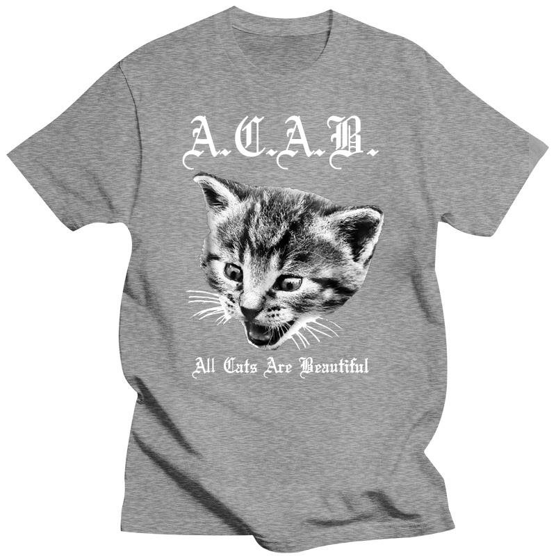 

Hot Sale Brand New Fashion Summer Men A.C.A.B. T-Shirt - All Cats Are Beautiful shirts - ACAB. male short sleeve casual tops 4XL