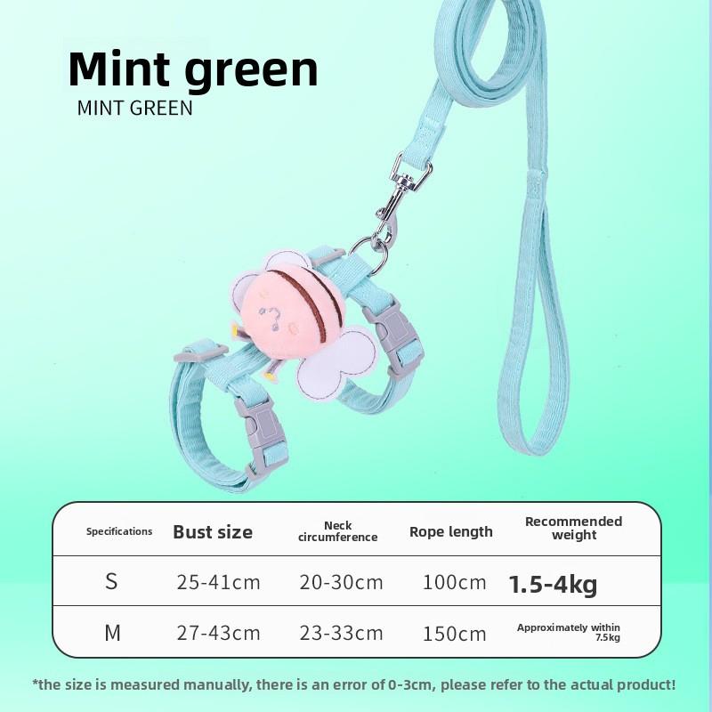 Cat Bee Leash, Anti-shedding I-shaped Adjustable Pet-specific Teddy Doll, Small Size