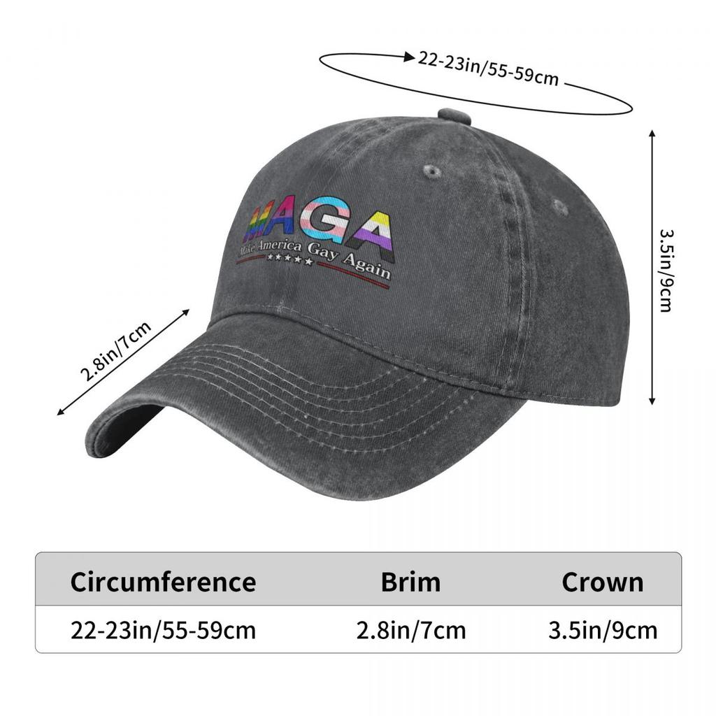 MAGA: Make America Gay Again W/ Black Outline Baseball Cap Vintage Hiking Hat Men Luxury Brand Women's