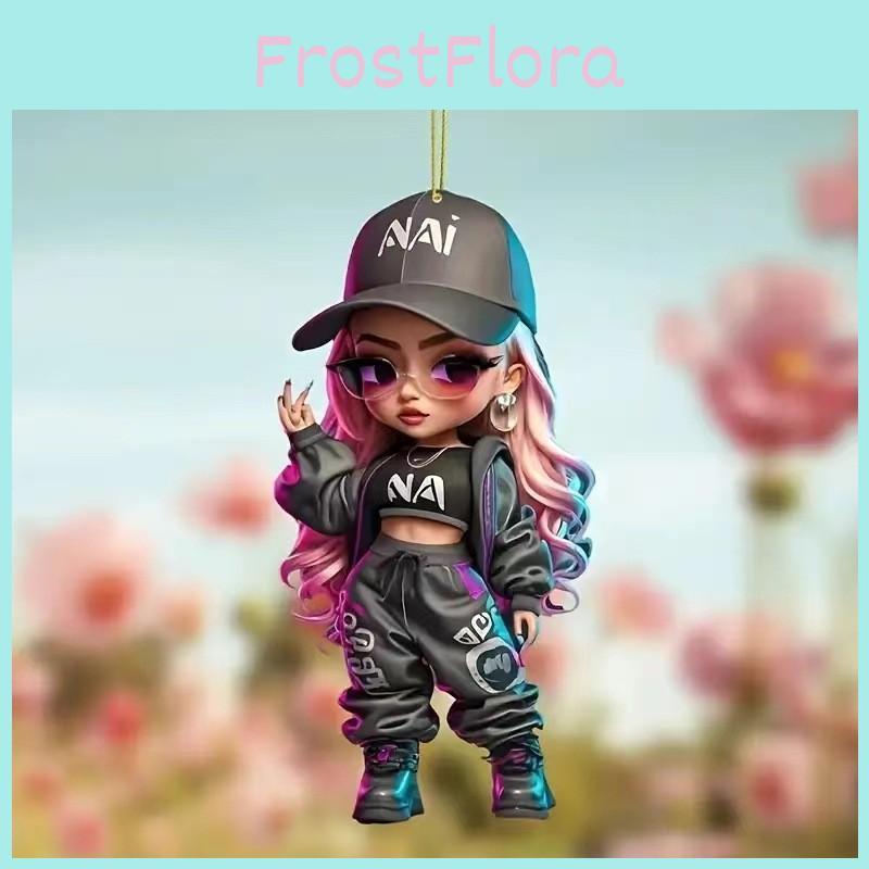 Car Mirror Hanging Acrylic Decorative Girl Series Cartoon Style For Vehicle Interior Decor