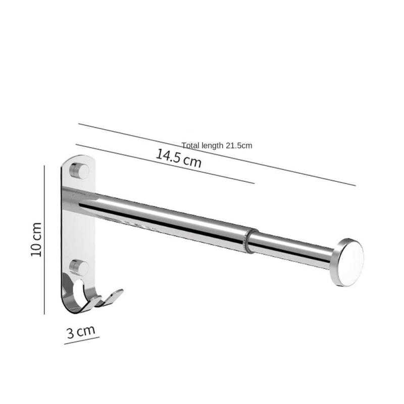 1pc Stainless Steel Clothes Hanger Storage Rack Foldable Wall-Mounted Drying Hanger Punch-Free Balcony Drying Hook Wholesale
