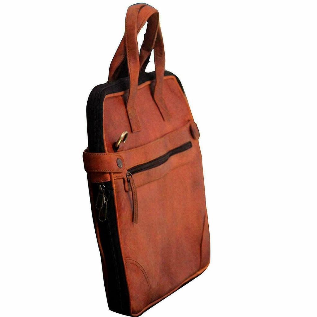 Genuine Leather Messenger Bag for Men and Women Superior Brown Laptop