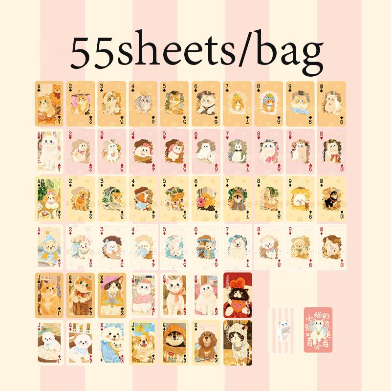 55 листов/коробка Мультяшные Милые Серия для Вечеринок Игральные Карты Развлечения Покер