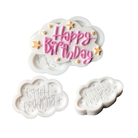 Happy Birthday DIY Silicone Mold Fondant Cake Chocolate Decorating Baking Tool