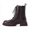 Popular thick-heeled Martin boots for women's 2025 new autumn heightened thick-soled lace-up British style short boots ins tide