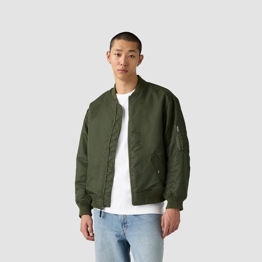 Levis Military Green Vintage Loose Comfortable Warm Fashionable Trendy Pilot Quilted Jacket Unisex jackets 005AL-0001