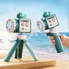 Macchina Sparabolle Elettrica a Forma di Proiettore, Soffiatore Automatico Ricaricabile con Luci Colorate, Bacchetta Doppia Modalità per Feste di Bambini