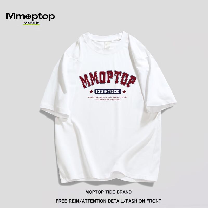 MMOPTOP Unisex Heavyweight Cotton Printed Short Sleeve T-Shirt L