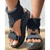 

Sandals Women Summer Women Fashion Sexy Beach Wear Flat Shoes Solid Color Braided Knit O-Ring Cutout Platform… More 35