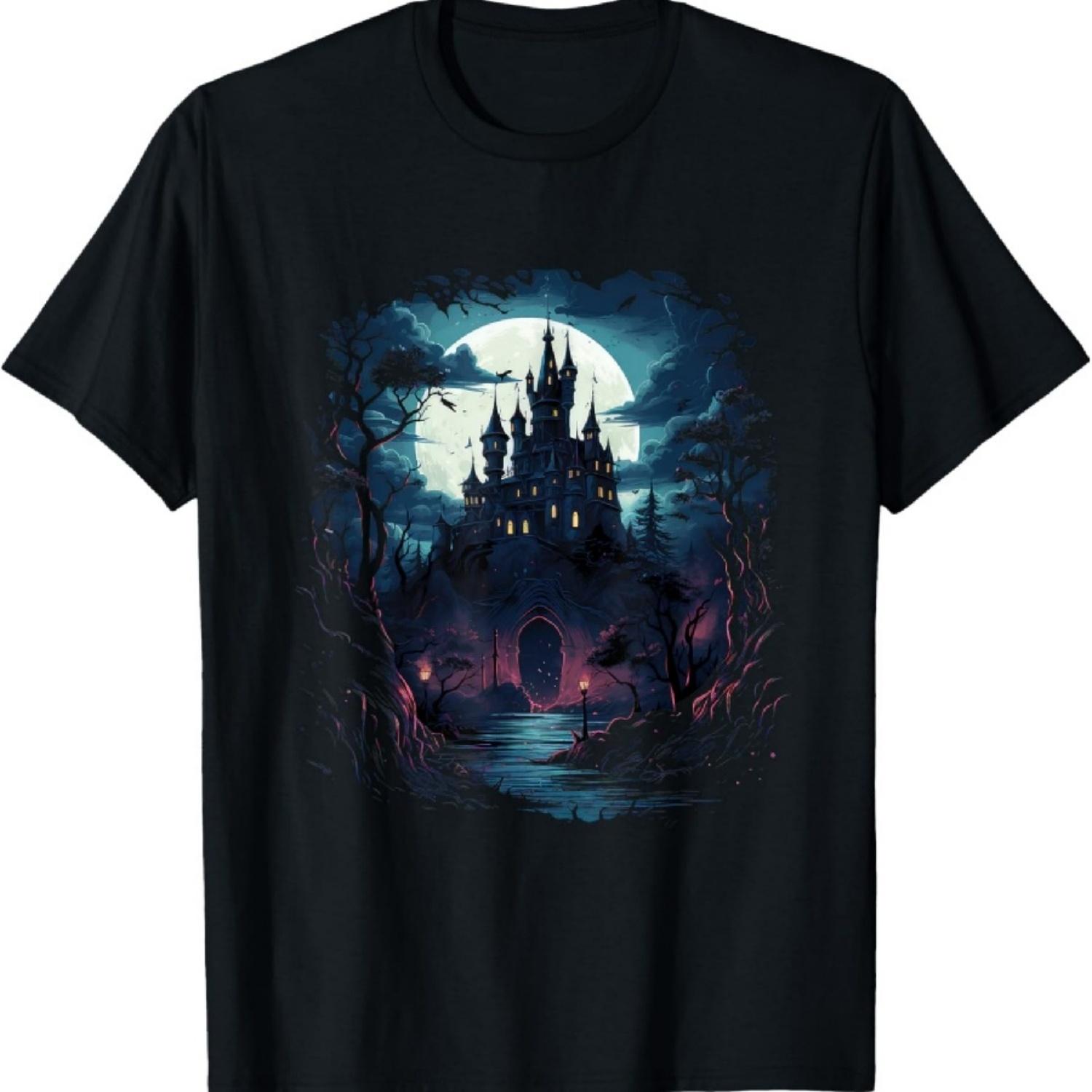 

Embrace the Night with Vampire Castle Dracula Design T-Shirt XXXXXL чорний