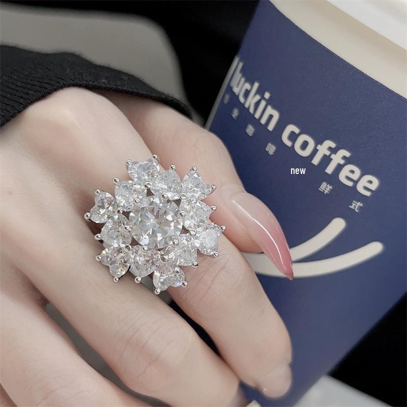 Luxurious Rhinestone Sparkle Set: Elegant Women s Earrings, Necklace & Ring