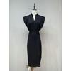 Fall 2024 New Arrival Big Female Owner Minimalist Socialite Style Black Dress Waist-Tight Elegant Little Black Dress