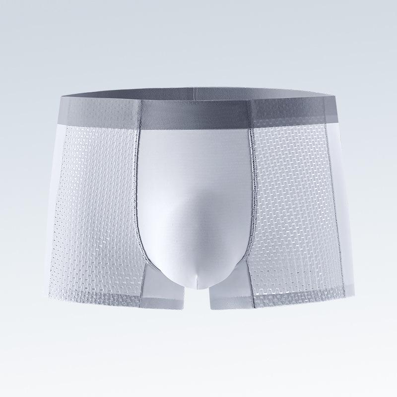 

Мужское нижнее белье из ледяного шелка, мужские бесшовные шорты-боксеры, летние антибактериальные шорты с плоскими углами 3XL