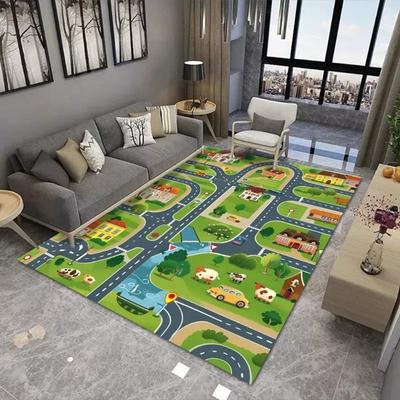 Rail Children's Play Carpet Large-area Carpet Suitable for Living Room and Kids Bedroom Mats Anti Slip Wear-resistant Soft Rug