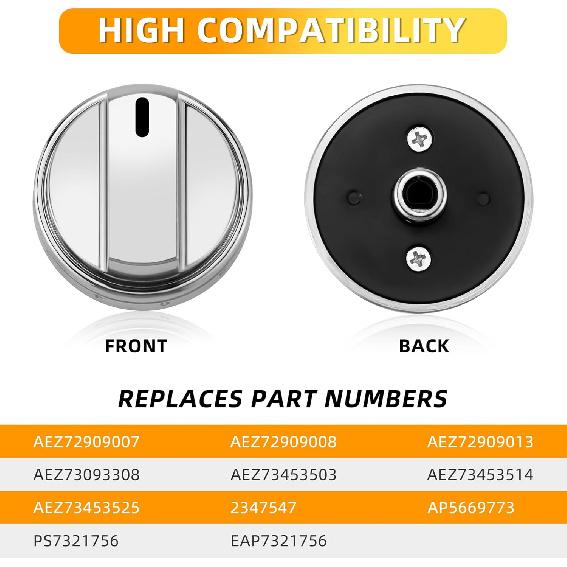 AMI PARTS (5 Pack) AEZ73453509 Oven Range Stove Knobs Fit for LG Stove Knob LRG3095ST LRG3091ST LDG3036ST LRG3194ST, Replaces 2347547 AEZ72909008