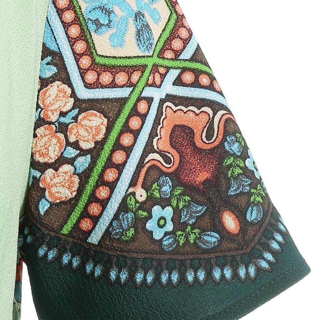 Plus Size Mode Damen Schmetterling bedrucktes V-Ausschnitt Kurzarm lässiges langes Kleid