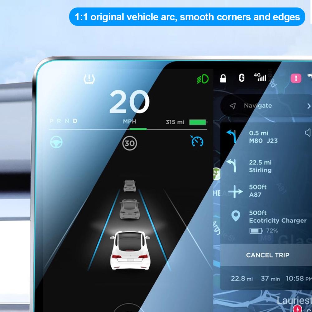 Car Rear Center Control Touch Screen Protective Film Tempered Glass Film Protector for Tesla Model 3 Highland Model Y Juniper 2025