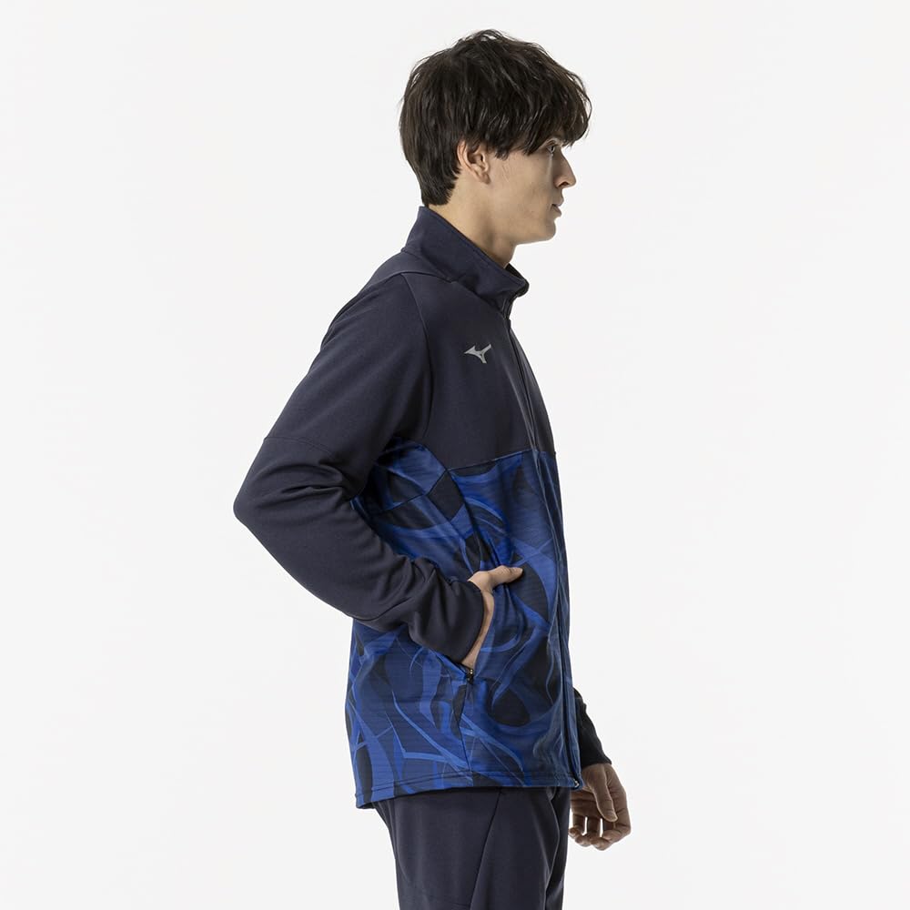 Mizuno MUGEN GRAPHIC Training Warm-Up Jacket, Jersey, Player-Specific, Navy Blue, 32MCB501