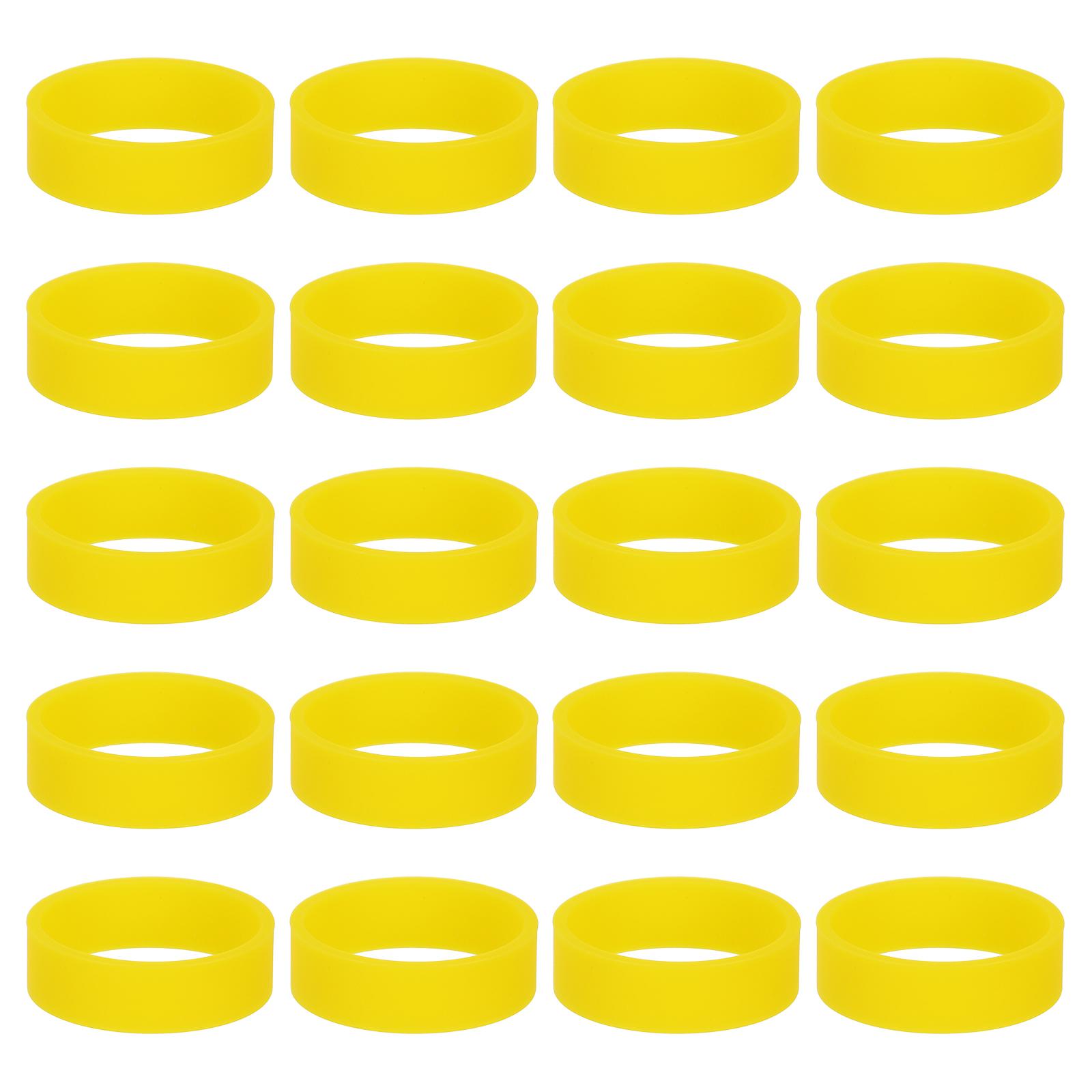 

10/30/50Pcs 20mm Silicone Rubber Bands Elastic Bands Non-slip 1.22 Flat Elastic Rubber Wrapping Bands for Books Art Cord Wraps 10pcs жёлтый