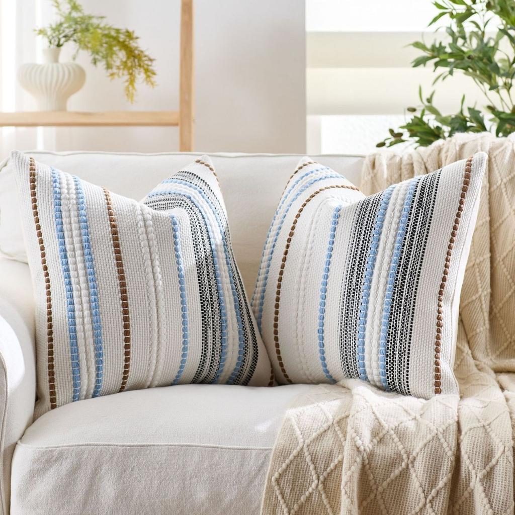 45x45cm Chenille Jacquard Pillowcase Cojines Decoration Home Sofa Stripe Throw Cushion Cover Simple Headboard Pillowcases