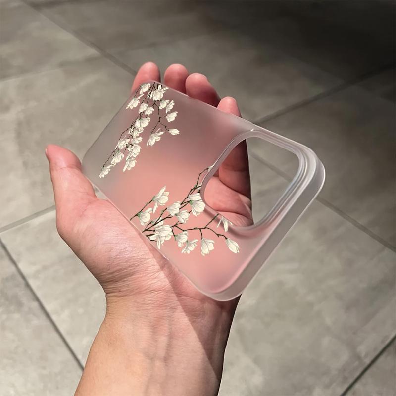 Flowers Leaf Print Phone Case For iPhone 17 16 Pro Max 15 14 13 12 11 Pro 16E XS X XR 7 8 Plus 12 13 Mini Shockproof Clear Cover