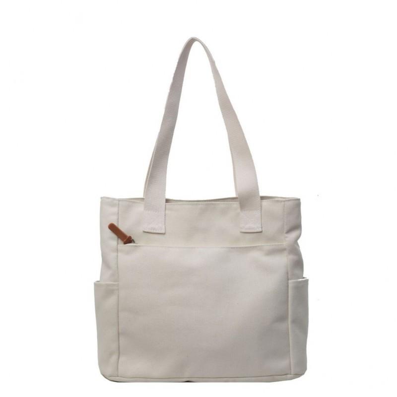 All-matching Canvas Bag 2026 New Style Pure Color Simple Large-capacity Tote Female College Students