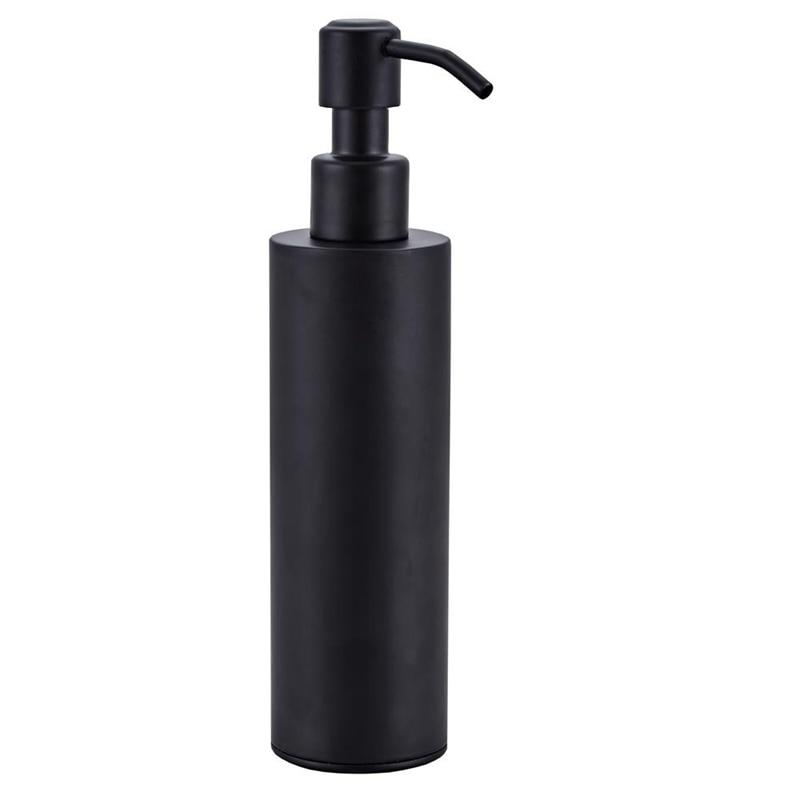 200ml Stainless Steel Soap Dispenser Round Pump Coated Black Hand Pump Soap For Soil Kitchen Bathroom | Liquid Soap Dispensers