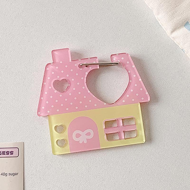 

Акриловый мультяшный держатель для брелока в стиле инс, декор в форме дома, музыкальной ноты, яблока, для подвески на сумку, крючок для DIY, подвеска для ключей