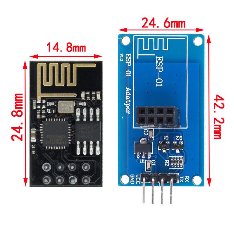 ESP8266 ESP-01 ESP01 Serial Wireless WIFI Module For Arduino Transceiver Receiver Adapter Board Raspberry Pi UNOR3 One 3.3V 5V