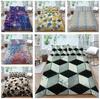 Conjunto de cama com estampa boêmia 3D, padrão geométrico, capa de edredom, fronha, 2 ou 3 peças, tecido de microfibra, decoração confortável para casa