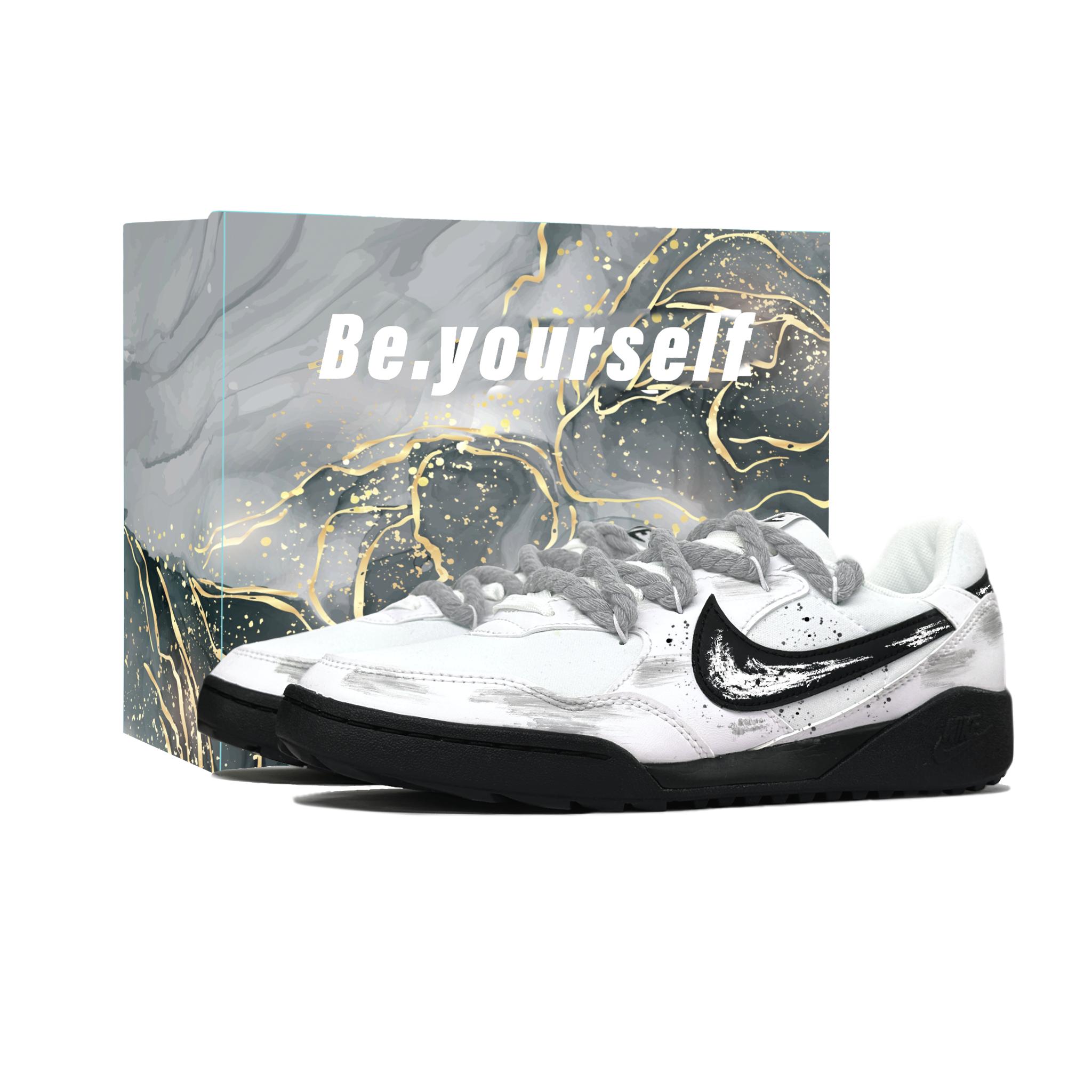 

Nike Terra Manta Playful Gentleman Synthetic Leather Slip Resistant Quick Dry Low top Casual Shoes Unisex Black White HQ4502-100(Team2382--BOX) 41