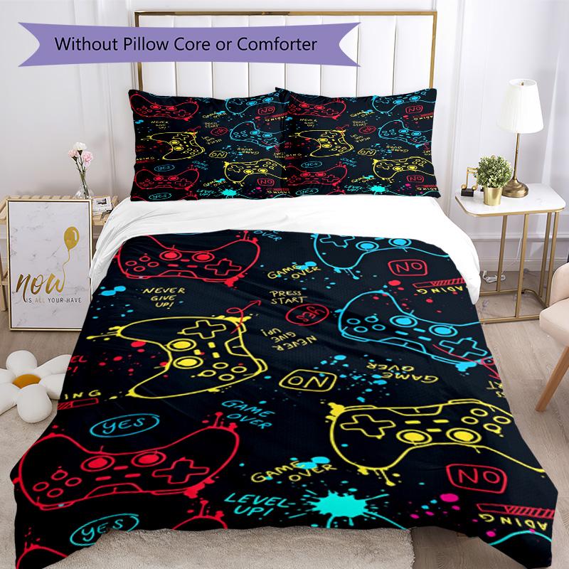 Roblox Bedding Set Breathable Duvet Cover with Pillowcases Decorative Bed Linen for Bedroom Home Decoration Birthday Gift