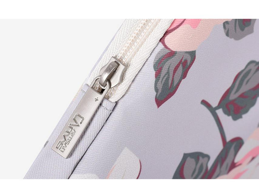 Laptop-Hülle mit weißem Rosenmuster für HP, Asus, Dell, Microsoft - Handliche Innentasche zur doppelten Verwendung