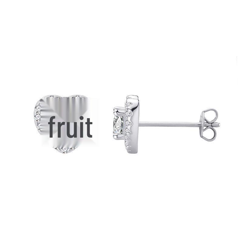 S925 Sterling Silver Heart Moissanite Diamond Stud Earrings - Mini, Exquisite, Versatile Jewelry for Women 925 Silver