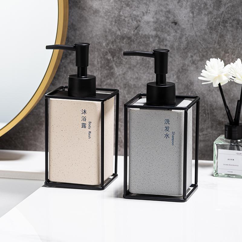 hotel 330ml sanitizer bottles Bathroom lotion Bottle Bath Pump Bottle Imitation rock ceramic Portable Travel Soap Dispenser
