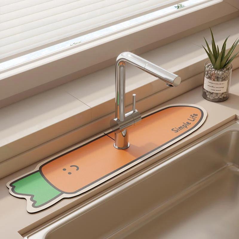 Rubber Faucet Mat Sink Splash Guard Faucet Drainage Pad Drying Pads Water Catcher Countertop Washbasin Protector Bathroom Tool