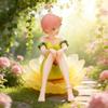 Pink-Haired Girl Figure Large Petal Base Atmospheric Desktop Decorative Collectible Figurine Ideal Holiday Gift 1pc with Poseable Articulated Scale