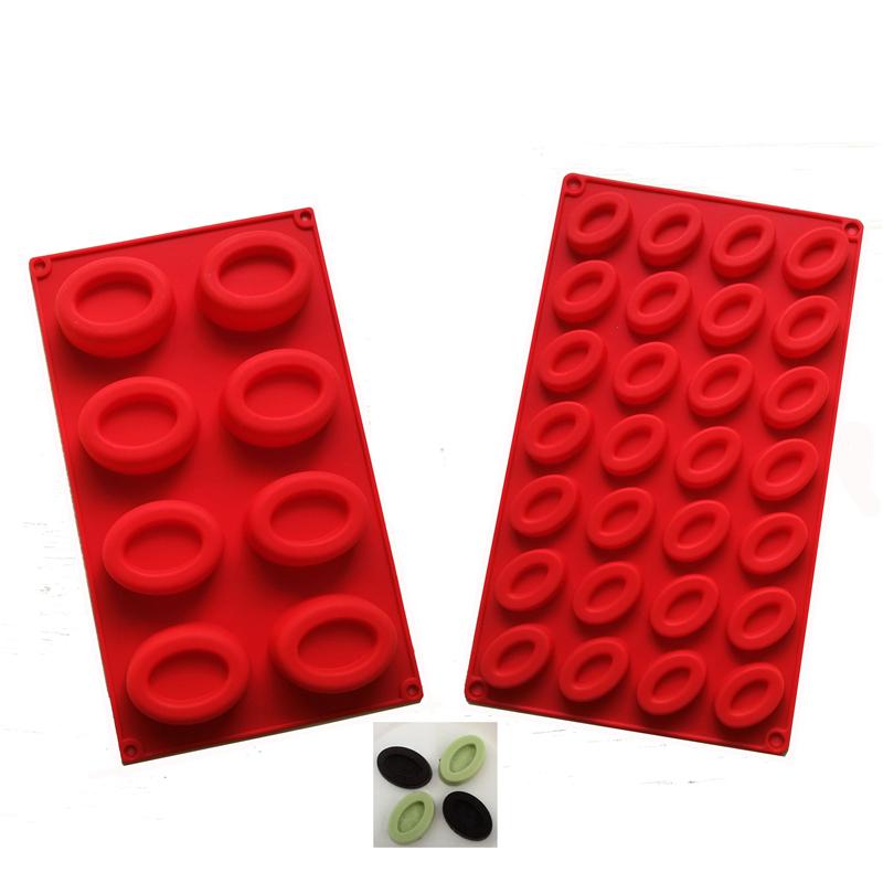 Mini Donut Pudding Oval Silicone Mold For Biscuit Donuts Cake Pastry Bakeware Oval Candy Chocolate Mould Cake Decoration