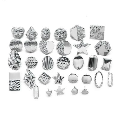 10pcs Stainless Steel Blank Post Earring Studs Base Pins with Earring Plug Ear Back for DIY Jewelry Making Accessories No Fade