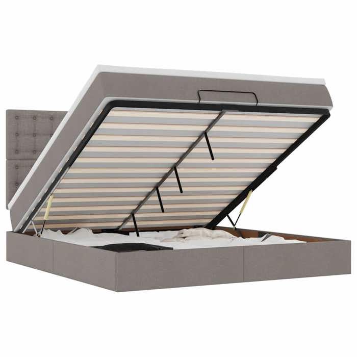 Cadre-lit avec matelas - Maison Exclusive - Taupe ottoman - Matelas 180x200 ressorts ensachés - Rangement hydraulique