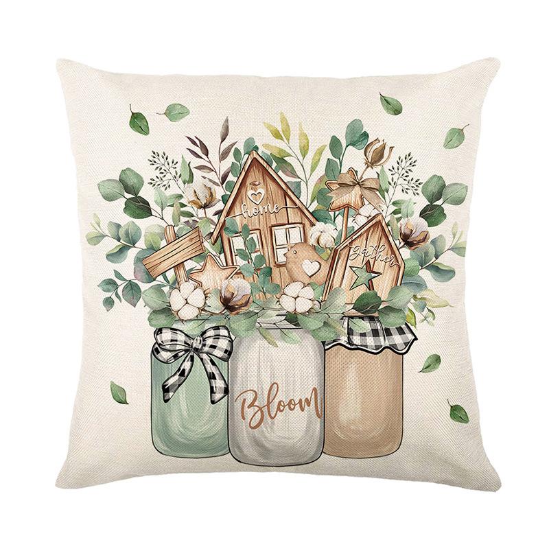 

Весна Новая Наволочка с Растительным Принтом Полиэстер Декорация Буква Гостиная Диван Наволочка Чехол для Подушки 45 * 45Cm (without pillow core)