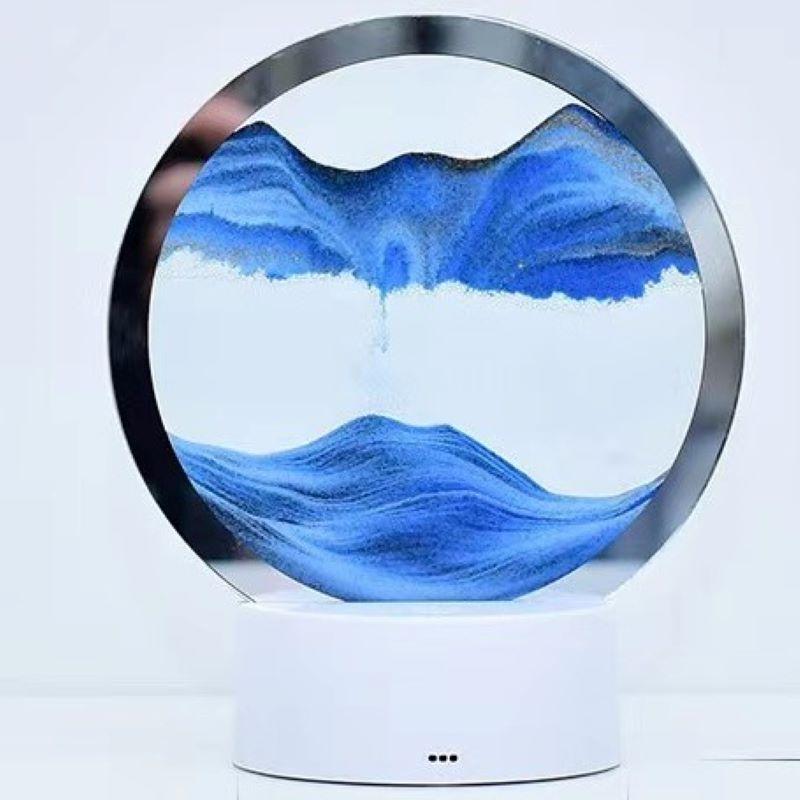 1PC dimmerabile 3D Moving Sand Art lampada da tavolo RGB cambiamento di colore dinamica clessidra luce notturna Home Office Decor regalo di Natale