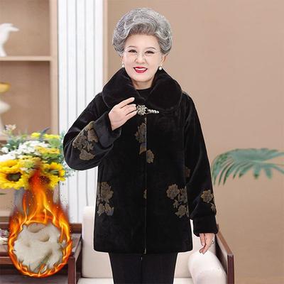 Luxurious Winter Faux Fur Jackets for Women Thick Warm Outerwears Elegant Middle-aged Women's Fur Coat