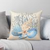 Coral Reef Seashells Starfish Square Pillowcase Polyester Linen Velvet Creative Zip Decor Home Cushion Cover