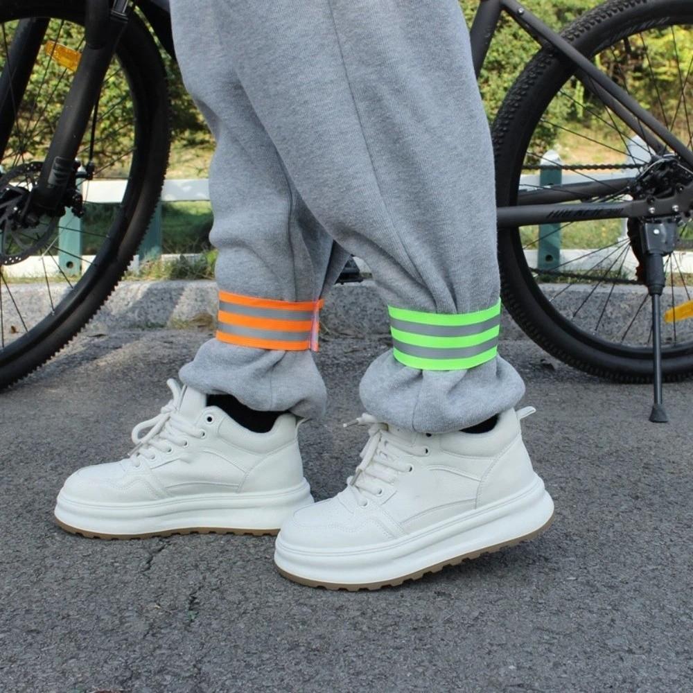 6Pcs Elastic Running Reflective Arm Bands Warning Wrist Ankle Straps Safety Straps Construction