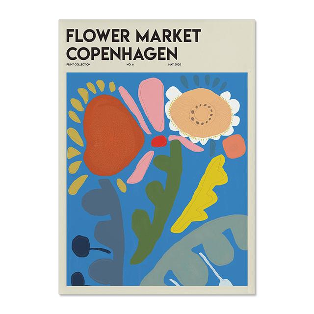 Abstract Flower Market Vintage Watercolor Wall Art Canvas Painting Nordic Posters And Prints Wall Pictures For Living Room Decor No Frame