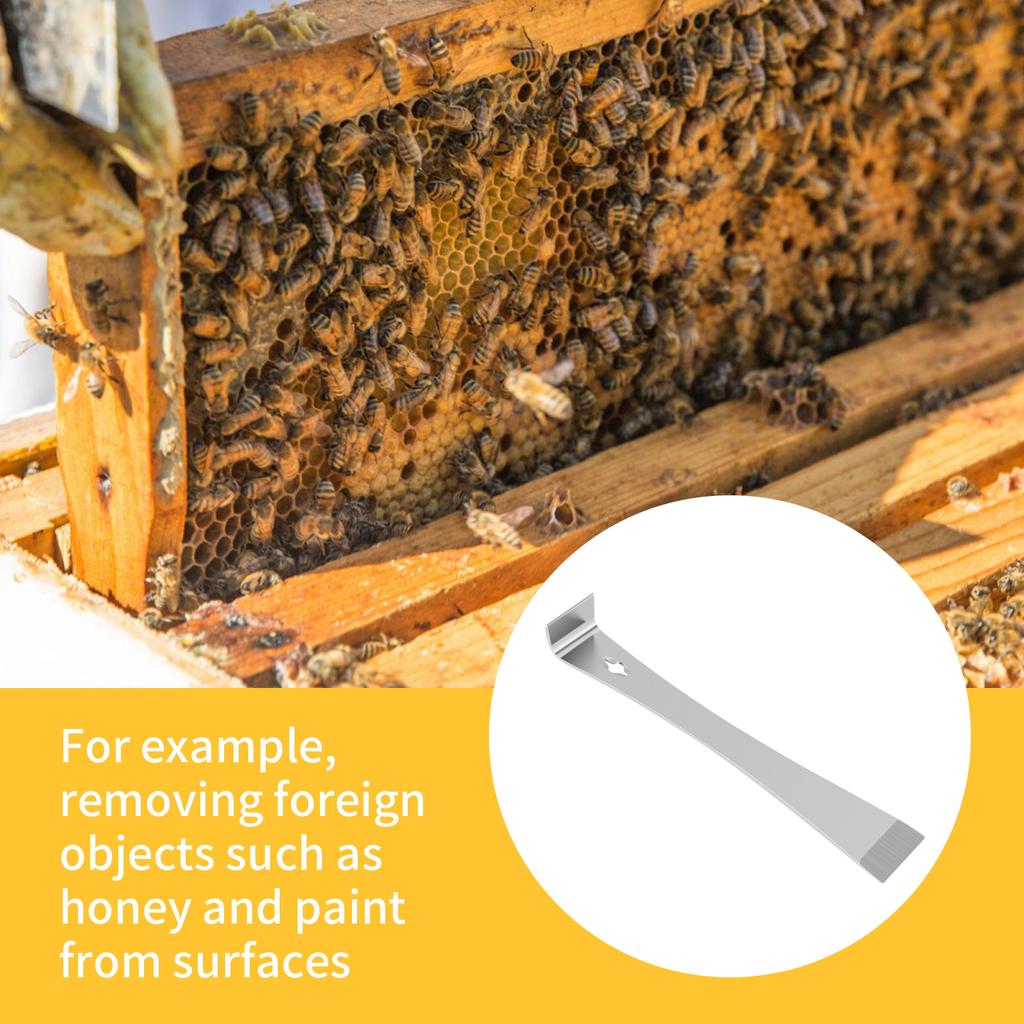 4Pcs 3 In 1 Scraper Stainless Steel Woodworking Crowbar Flat Head Raising Remover Net Face Honey Cutter Flat Pry Bar Hand Tools