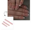 Silver French Tip Press On Nail Short Almond Full Cover False Nail Simple Stick on Nail Simple Artificial Nail